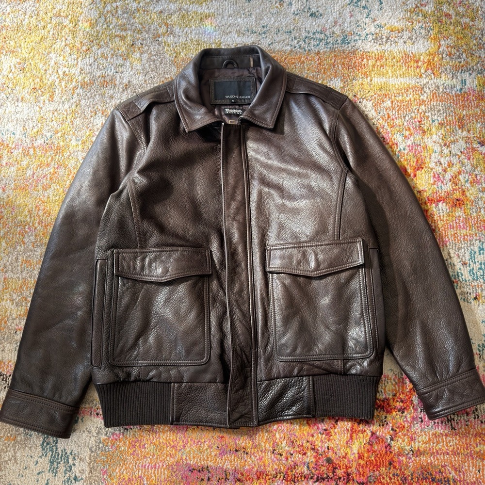 Vintage Wilsons Leather A-2 Flight Bomber Jacket Dark Brown Men's XL